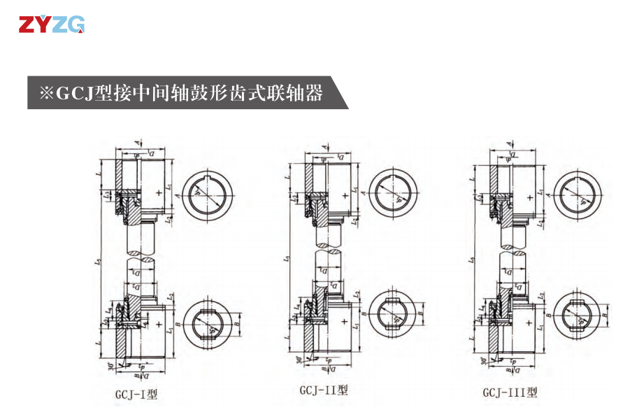 GCJ  型接中間軸鼓形齒式综合好色